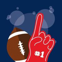 amerikaanse voetbal sport poster met bal en eerste handschoen vector
