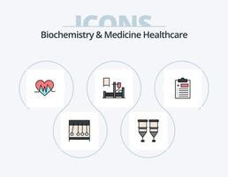 biochemie en geneeskunde gezondheidszorg lijn gevulde icoon pak 5 icoon ontwerp. medisch. gereedschap . lucht. chirurgie. Gezondheid vector