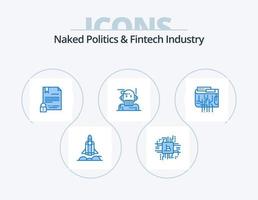 naakt politiek en FinTech industrie blauw icoon pak 5 icoon ontwerp. algoritme. adviseur. fintech. robo adviseur. document vector