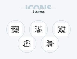 bedrijf lijn icoon pak 5 icoon ontwerp. analyses. persoon. inkomen. modern. bedrijf vector