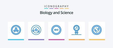biologie blauw 5 icoon pak inclusief bacterie. laboratorium. ecologie. kennis. biologie. creatief pictogrammen ontwerp vector