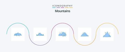 bergen blauw 5 icoon pak inclusief . natuur. vector