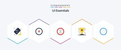 ui essentials 25 vlak icoon pak inclusief spel. prijs. liefde. koppel. dichtbij vector