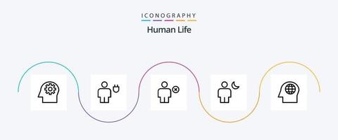 menselijk lijn 5 icoon pak inclusief nacht. menselijk. avatar. lichaam. min vector