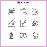 9 gebruiker koppel schets pak van modern tekens en symbolen van maaltijd drankjes racket Koken bal bewerkbare vector ontwerp elementen