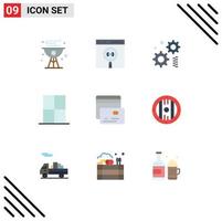 pictogram reeks van 9 gemakkelijk vlak kleuren van garderobe interieur ontwikkelen huis uitrusting bewerkbare vector ontwerp elementen