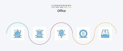 kantoor blauw 5 icoon pak inclusief archief. online. meubilair. kantoor. reflectie vector