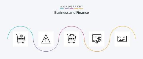 financiën lijn 5 icoon pak inclusief . boodschappen doen kar. betaling. credit kaart vector