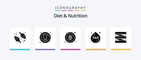 eetpatroon en voeding glyph 5 icoon pak inclusief taille. eetpatroon. Nee eetpatroon. eetpatroon. dik. creatief pictogrammen ontwerp vector