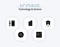 apparaten glyph icoon pak 5 icoon ontwerp. technologie. elektronica. draaitafel. apparaten. smartphone vector