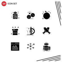 voorraad vector icoon pak van 9 lijn tekens en symbolen voor water Diversen emoji droog dankzegging bewerkbare vector ontwerp elementen