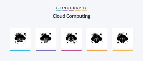 wolk berekenen glyph 5 icoon pak inclusief informatie. snelheidsmeter. wolk. snelheid. snel hosten. creatief pictogrammen ontwerp vector