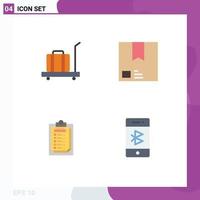 4 gebruiker koppel vlak icoon pak van modern tekens en symbolen van bagage Verzending gewicht handel presentatie bewerkbare vector ontwerp elementen