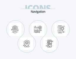 navigatie lijn icoon pak 5 icoon ontwerp. plaats. plaats. verkeer. pin. plaats vector