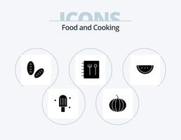 voedsel glyph icoon pak 5 icoon ontwerp. . boek. watermeloen vector