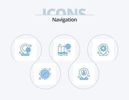 navigatie blauw icoon pak 5 icoon ontwerp. kaart. punt. geo. GPS. kaart vector