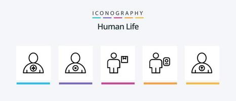 menselijk lijn 5 icoon pak inclusief menselijk. lichaam. Omschrijving. avatar. nieuwe. creatief pictogrammen ontwerp vector