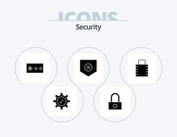 veiligheid glyph icoon pak 5 icoon ontwerp. . beschermen. veiligheid. slot kussen. X vector