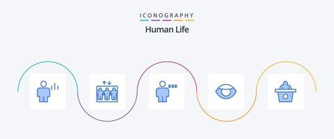 menselijk blauw 5 icoon pak inclusief conferentie. menselijk. avatar. gezicht. op slot vector