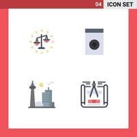 4 creatief pictogrammen modern tekens en symbolen van balans stad wet wasmachine Toronto bewerkbare vector ontwerp elementen