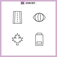 4 gebruiker koppel lijn pak van modern tekens en symbolen van auto accu oog Canada laag bewerkbare vector ontwerp elementen