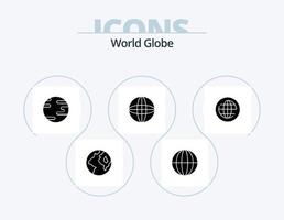 wereldbol glyph icoon pak 5 icoon ontwerp. . wereld. internet vector