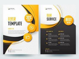gele business flyer lay-out sjabloon vector