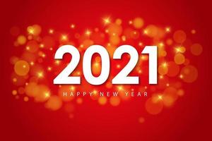 Gelukkig Nieuwjaar 2021 ontwerpsjabloon voor wenskaarten, poster, banner, vectorillustratie. geïsoleerd op rode achtergrond. vector