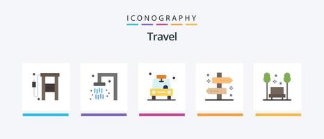 reizen vlak 5 icoon pak inclusief manier. label. auto. kaart. taxi. creatief pictogrammen ontwerp vector