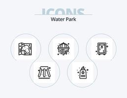 water park lijn icoon pak 5 icoon ontwerp. . . park. park. redder in nood vector
