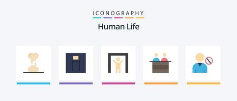 menselijk vlak 5 icoon pak inclusief menselijk. persoon. gebruiker. jury. rechtbank. creatief pictogrammen ontwerp vector