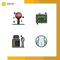 4 creatief pictogrammen modern tekens en symbolen van Koken gezondheidszorg lolly blokken medisch bewerkbare vector ontwerp elementen