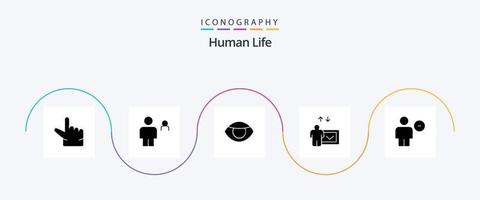 menselijk glyph 5 icoon pak inclusief menselijk. lichaam. gezicht. avatar. presentatie vector