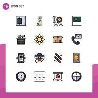 voorraad vector icoon pak van 16 lijn tekens en symbolen voor Bangladesh Aziatisch menselijk hulpbron beoordeling helpen bewerkbare creatief vector ontwerp elementen