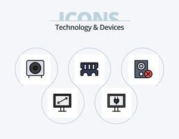apparaten lijn gevulde icoon pak 5 icoon ontwerp. . TV. apparaatje. hoogte. stroom vector
