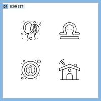 pictogram reeks van 4 gemakkelijk gevulde lijn vlak kleuren van ballon info acht dag dierenriem informatie bewerkbare vector ontwerp elementen