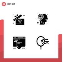 voorraad vector icoon pak van 4 lijn tekens en symbolen voor geschenk web labyrint bescherming ballon bewerkbare vector ontwerp elementen