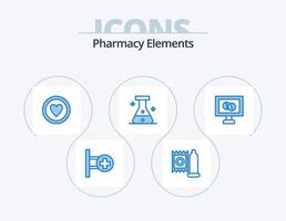 apotheek elementen blauw icoon pak 5 icoon ontwerp. tablet. medisch. medisch. laboratorium. fles vector