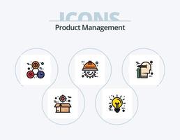 Product beheer lijn gevulde icoon pak 5 icoon ontwerp. doos. sprint. publiek. scrummen. behendig vector