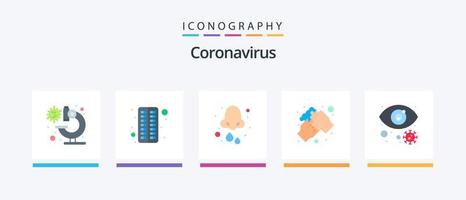 coronavirus vlak 5 icoon pak inclusief wassen. hygiëne. allergie. handen. neus. creatief pictogrammen ontwerp vector