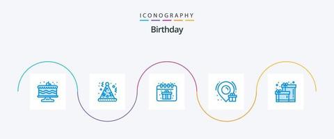 verjaardag blauw 5 icoon pak inclusief . doos. verjaardag. verjaardag. doos vector