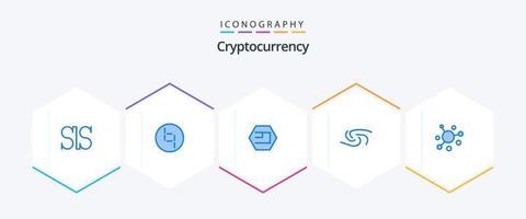 cryptogeld 25 blauw icoon pak inclusief cryptovaluta. elastisch. munt. crypto munteenheid. munt vector