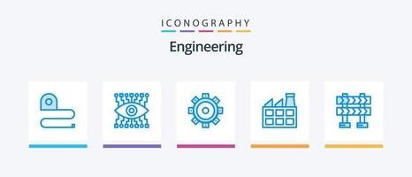 bouwkunde blauw 5 icoon pak inclusief . bouw. gebouw. barrière. industrie. creatief pictogrammen ontwerp vector