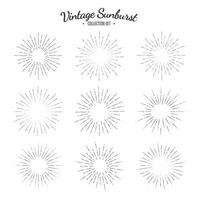 vintage sunburst vector collectie set. retro zonne-graphics