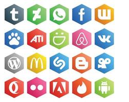 20 sociaal media icoon pak inclusief Flickr viddler lucht bnb blogger mcdonalds vector