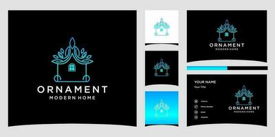 ornament modern huis logo sjablonen en visitekaartje ontwerp premium vector
