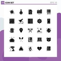 25 gebruiker koppel solide glyph pak van modern tekens en symbolen van tegoedbon coupon test kaart onderwijs bewerkbare vector ontwerp elementen