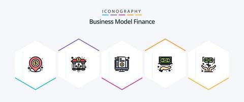 financiën 25 gevulde lijn icoon pak inclusief fondsen. financiering. cryptovaluta. aankoop. factuur vector