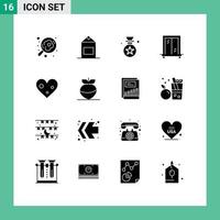 voorraad vector icoon pak van 16 lijn tekens en symbolen voor voedsel Leuk vinden prijs liefde venster bewerkbare vector ontwerp elementen
