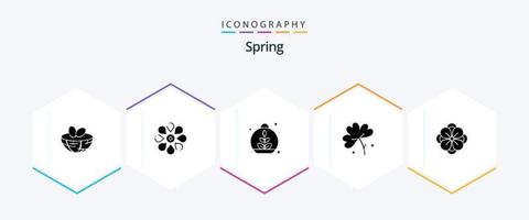 voorjaar 25 glyph icoon pak inclusief . bloem. de lente. anemoon bloem. voorjaar vector